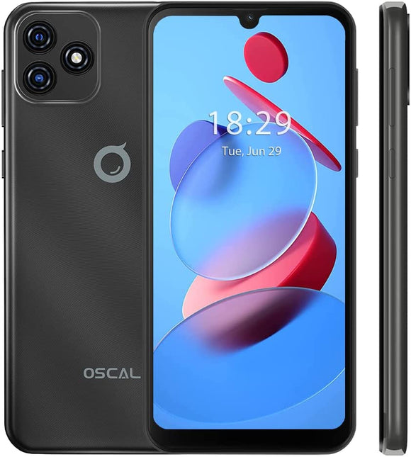 OSCAL C20 Mobile Phone SIM Free Android Phone with 3380mAh Battery, 6.1 inches Waterdrop Full-Screen, 32GB ROM/SD 128GB, 5MP Camera, 3G Dual SIM Android 11 Go, GPS, FM, Face ID
