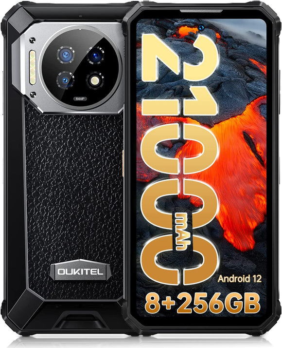 Global version Oukitel WP19 Rugged smartphone 21000MAH big battery 8GB RAM 256GB ROM 64MP 20MP Night vision camera Reverse charging