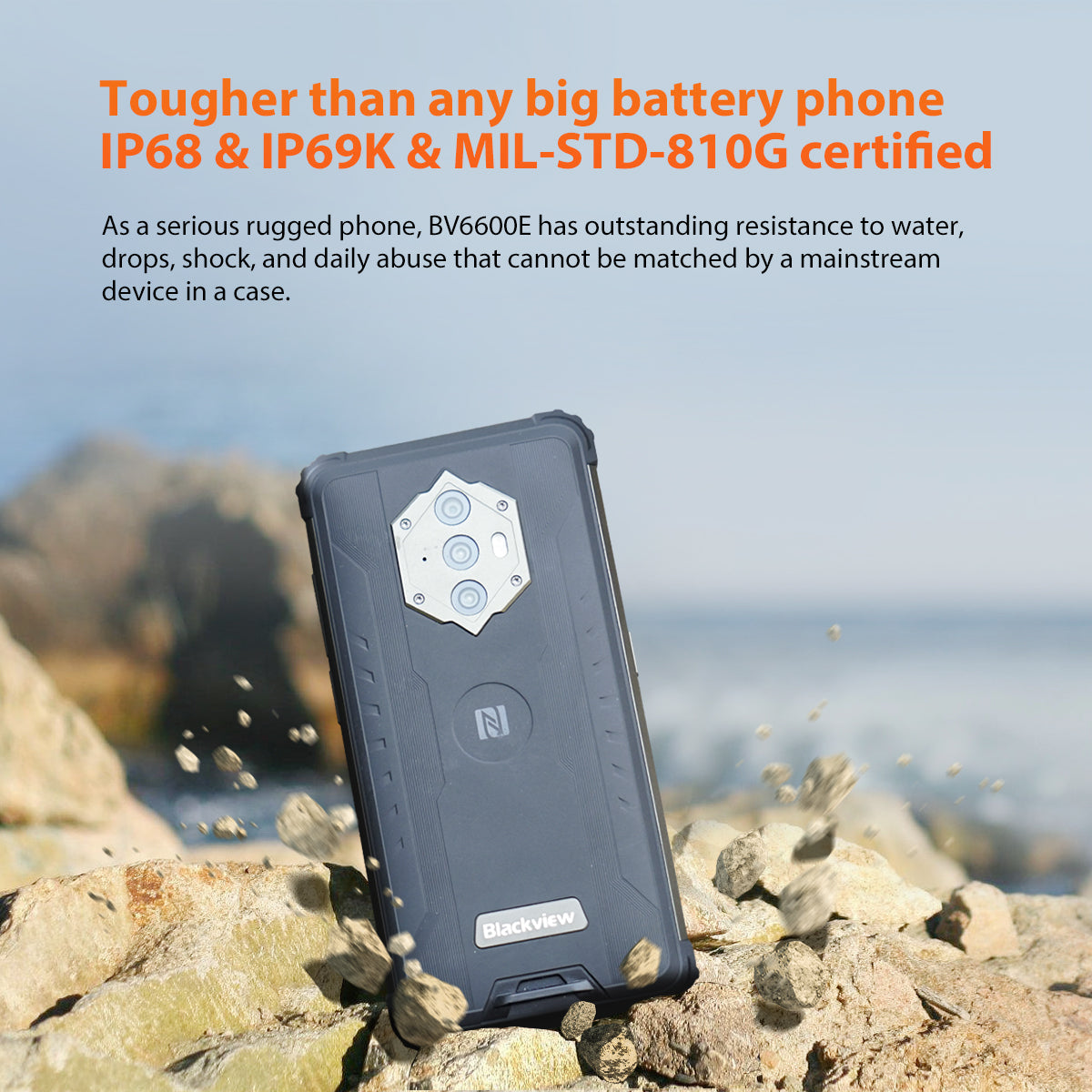 Batterie pour téléphone portable Blackview BV6female Pro BV6600E Waterdrop,  8580mAh, robuste, originale, aste, Eddie ion 24.