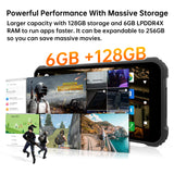 OUKITEL WP9 6G+128G Dual Sim 8000mAh 5.86" HD+ Waterproof Cell Phone 16M/8M Triple Camera 4G Global Android10 Face ID Rugged Phone