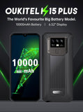 OUKITEL K15 PLUS 10000mAh Battery Rugged mobile phone 3+32GB Android 10 6.52'' Quad-Core 13MP Triple Rear Cameras 4G LTE NFC
