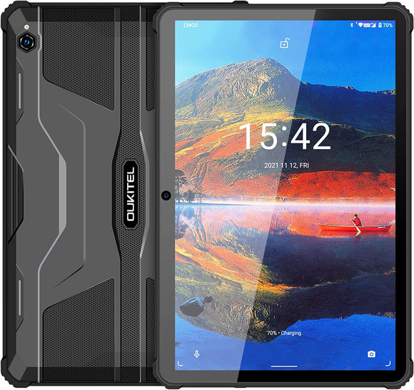 OUKITEL RT1 Tablet PC 10.1 Inch 10000mAh Large Battery, Octa-Core 4GB RAM + 64GB ROM, 1920x1200 FHD+ Rugged Tablet, 16+16MP Camera, Dual 4G SIM+5G WiFi, Android 11 Sim Free Tablets, GPS/OTG/BL5.0